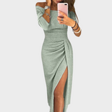 Evelyn Elegant Off-Shoulder Dress