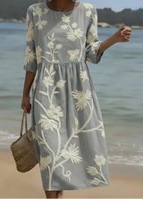 Ashley | Floral and botanical print midi dress
