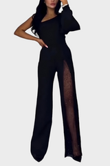 Artemis Black Sparkle-Detail Jumpsuit