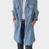 Long-sleeved denim shirt | Theano