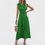 Angela Elegant Sleeveless Round-Neck Maxi Dress