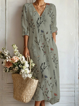 Vera Artistic Print Boho Maxi Dress