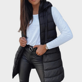Raquel Long Hooded Puffer Gilet