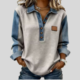 Valentina™ | T-shirt with contrast collar and sleeves