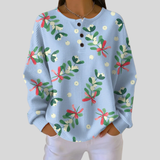 Edalyn Mistletoe Christmas Henley Top
