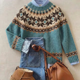 Solveig Sea Blue Snowflake Fair Isle Jumper