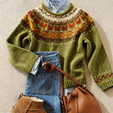 Astrid | Olive Fair Isle Sweater