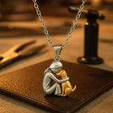 Emma Woman & Dog Embrace Necklace