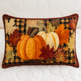 Amber Maple Leaves Quilted Cushion Cover