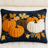 Autumn Pumpkins Quilted Cushion Cover
