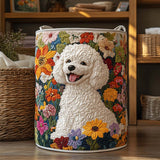 Quilted laundry basket – floral motif – NCU0NXD663