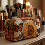 Butterfly Haven Quilted Make-up Bag
