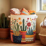 Quilted laundry basket – cacti – NCU0PVL652