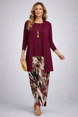 Fiona | Women's three-piece set in burgundy