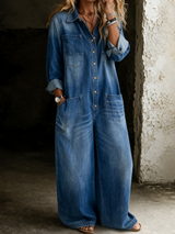 Comfortable denim jumpsuit | Panagiota