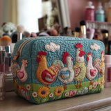 Chicken Garden Quilted Make-up Bag