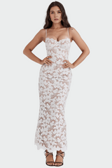 Blanche White Lace Maxi Dress