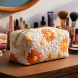 Daisy Charm Quilted Make-up Bag