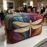 Dragonfly Charm Quilted Make-up Bag