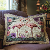 A Pair of Flamingos Quilted Cushion Cover