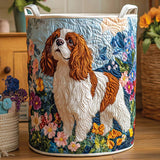 Quilted laundry basket – floral motif – NCU0NXD782