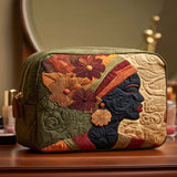 Floral Grace Quilted Make-up Bag