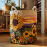 Quilted laundry basket – floral motif – NCU0NTD018