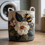Quilted laundry basket – bees and flowers – NCU0HNH001