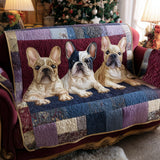 Frenchie Love | Quilted Sofa Cover
