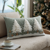 Snowy Pines Quilted Cushion Cover