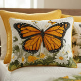 Monarch Butterfly on the Lawn Quilted Cushion Cover