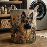 German Shepherd Quilted Laundry Basket