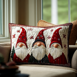 Cheerful Gnome Quilted Cushion Cover