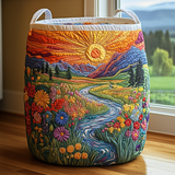 Floral Quilted Laundry Basket – Design 1014