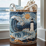 Quilted laundry basket – lighthouse at sea – NCU0NNT1243
