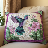 Hummingbirds & Flowers Quilted Cushion Cover