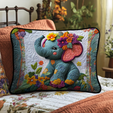 Tropical Floral Pattern Quilted Cushion Cover