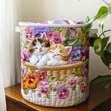 Quilted laundry basket – decorative motif – NCU0NNT1332