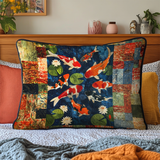 Moving Japanese Koi Quilted Cushion Cover