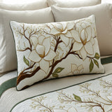 Blooming Magnolia Quilted Cushion Cover