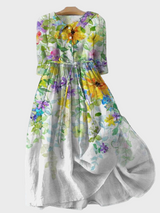 Watercolor Floral Dress