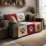 Merry Pawmas | Quilted Sofa Cover