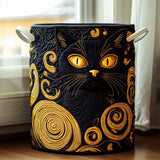 Quilted laundry basket – black cat – NCU0PVL506
