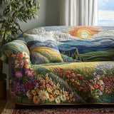 Morning Meadow Light | Quilted Sofa Cover