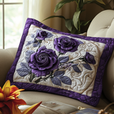 Mystic Purple Rose Quilted Cushion Cover