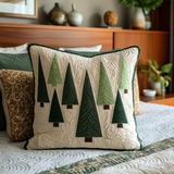 Evergreen Forest Quilted Cushion Cover