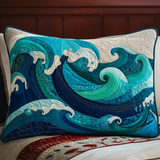Ocean Waves Quilted Cushion Cover