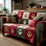 Paw Holiday | Quilted Sofa Cover
