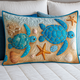 Serene Sea Turtle Quilted Cushion Cover