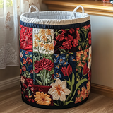 Floral Quilted Laundry Basket – Design 1074